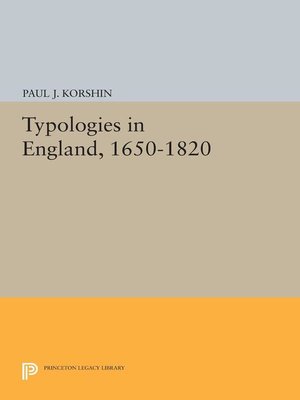 cover image of Typologies in England, 1650-1820